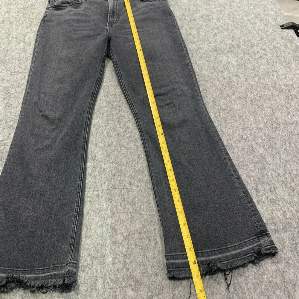 Reformation Jessie High Crop Boot Jeans Redondo Wash Black Frayed Hem - Size 30